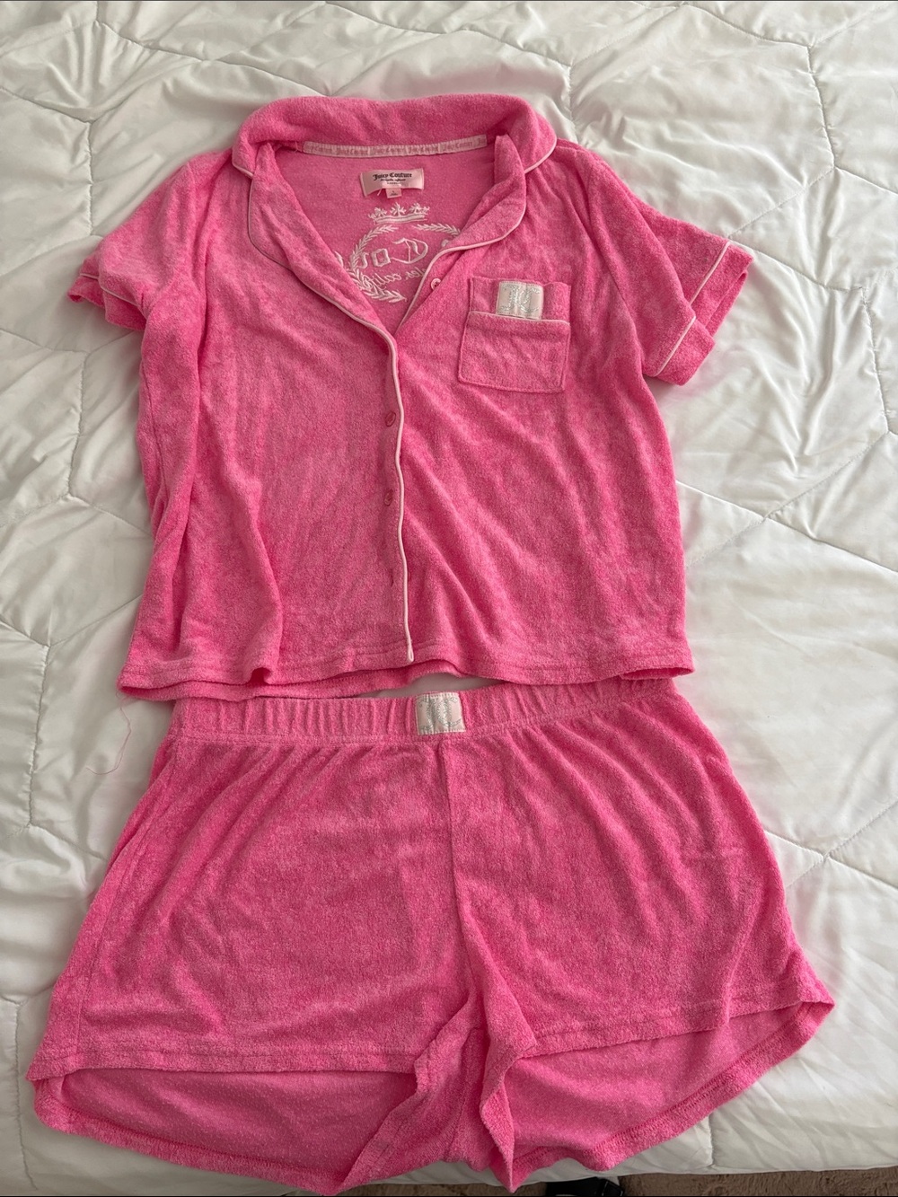 Juicy Couture Pink Terry Short Set